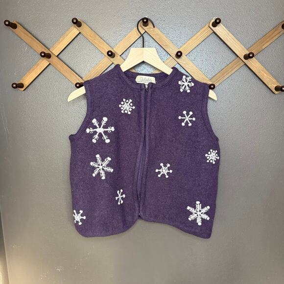 Cabellas vintage snowflake 100% wool vest size large - Picture 1 of 6